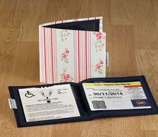 Blue badge wallet floral 