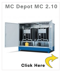 MC depot MC 2.10, delivered flat packed, with 2 drum mounts