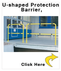 Collision protection barrier with board, 600/1000 mm