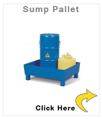 Sump pallet Basic K, painted steel, with feet, without grid, for 1x60 litre drum, 60 litre capacity