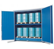 System container 2 K 414.ISO, thermally insulated, with wing doors and heating, for 6 IBCs