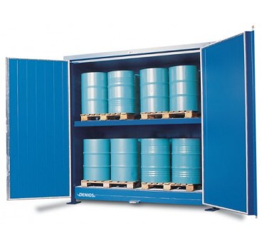 System container 2 K 414.ISO, thermally insulated, with wing doors and heating, for 6 IBCs
