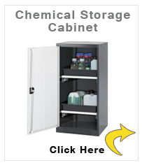 Chemicals cabinet Systema CS-52L, body anthracite, wing doors white, 2 slide-out sumps