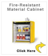 Fire-resistant hazardous material cabinet G 1200-FP one touch with wing doors, yellow