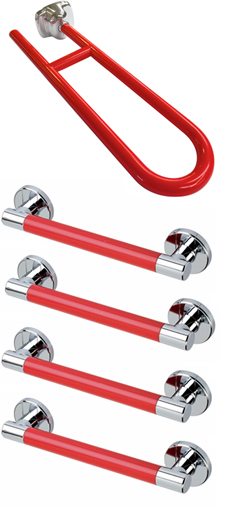 Red Chrome Grab Rail Kit Close Coupled