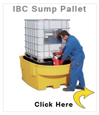 IBC sump pallet Basic R, polyethylene, with dispensing area and platform, for 1 IBC, yellow