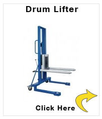 Drum lifter servo FH 200-F of steel, painted, with foot pump, for 200-l drums