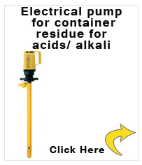 Electrical pump for container residue for acids/ alkali, 1200 mm diving depth, pump without fixtures