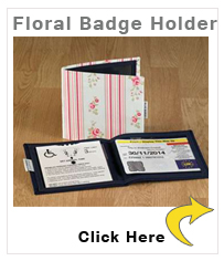 Blue badge wallet floral 