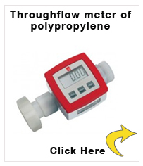 Throughflow meter of polypropylene (PP) for industrial use, G 1 1/4