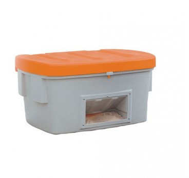 Grit Bin Model SB 550-O, with dispensing hatch, Orange Lid