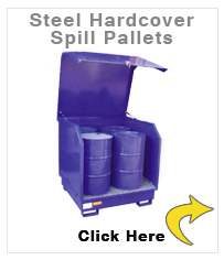 Steel Hardcover Spill Pallets - Lockable 2 Drum