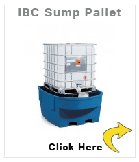 IBC sump pallet Basic R, polyethylene, with dispensing area and platform, for 1 IBC, blue