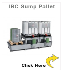 Sump pallet TC-2F made from steel, galvanised, with base feet and 2 drum mount, for 3 IBCs