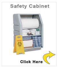 Polyethylene safety cabinet with an absorbent roll, Universal