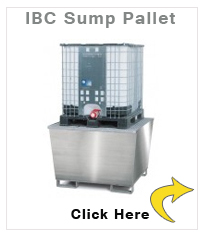 Sump pallet TCI-F, stainless steel, with galvanized steel grid, for 1 IBC