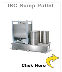 Sump pallet TCI-2F, Stainless Steel, with IBC Grid 