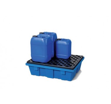 Sump pallet PolySafe PSW 6.2, polyethylene, with PE grid, 60 litre capacity