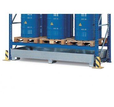 Sump pallet Basic TC-3F, galvanized steel, for use with 3300mm width shelves, height 420mm