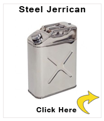 Vertical stainless steel Jerrican, 20 litre capacity