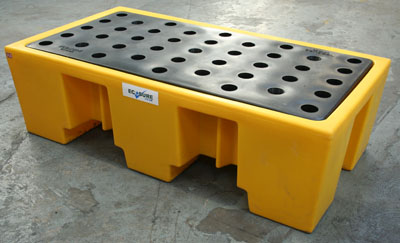 Ecosure 2 Drum Plastic Spill Pallet Yellow
